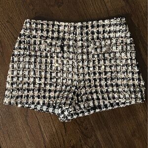 Endless Rose Sequin Checkered Shorts